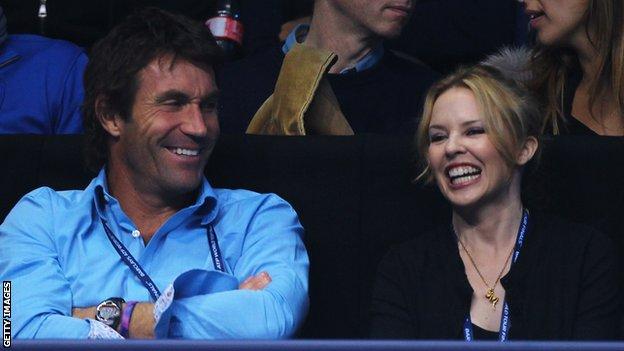 Pat Cash and Kylie Minogue