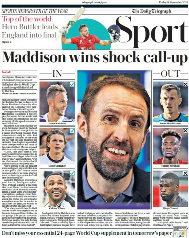 Friday s back pages bbc sport