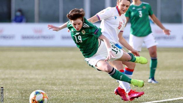 Kirsty McGuinness scored for Northern Ireland against the Faroe Islands last week