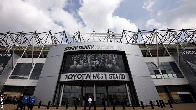 Derby's Pride Park home - still owned by Mel Morris - remains a sticking point