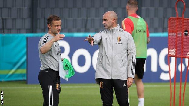 Belgium coaches Shaun Maloney and Roberto Martinez