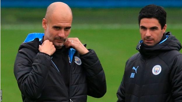 Pep Guardiola and Mikel Arteta