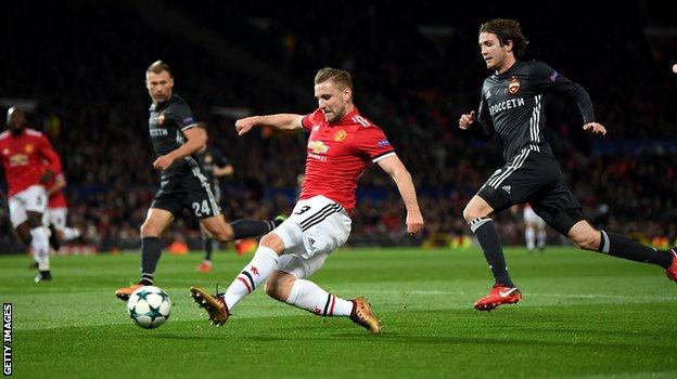 Manchester United full-back Luke Shaw