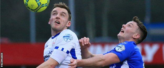 Action from Dungannon Swifts against Coleraine
