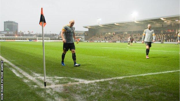 The match was called off after a pitch inspection at Rodney Parade