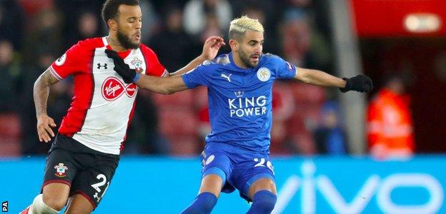 Riyad Mahrez in action for Leicester City