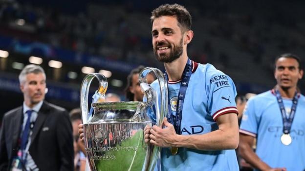 Bernardo Silva with the Champions League trophy