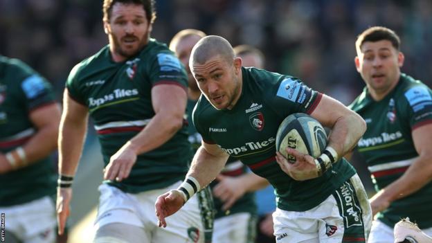Mike Brown in action for Leicester Tigers