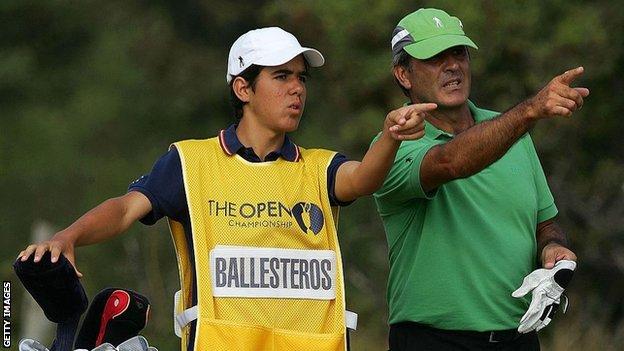 Javier Ballesteros caddies pour papa Seve à l'Open de 2006