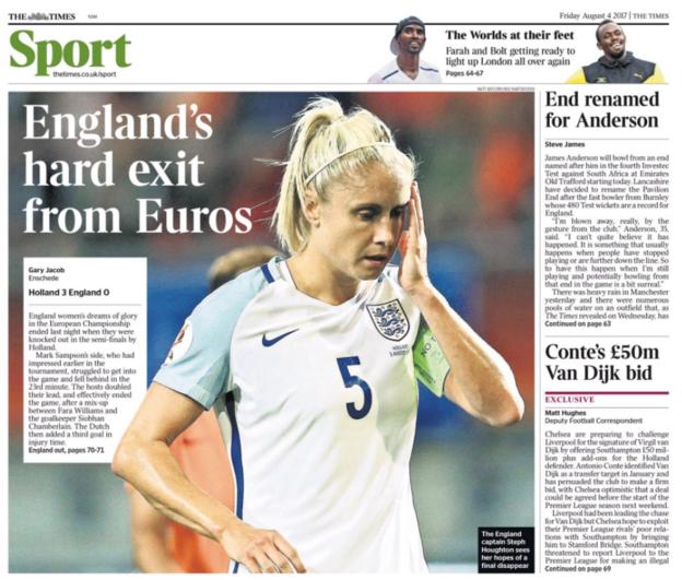 The Times' back page on Friday