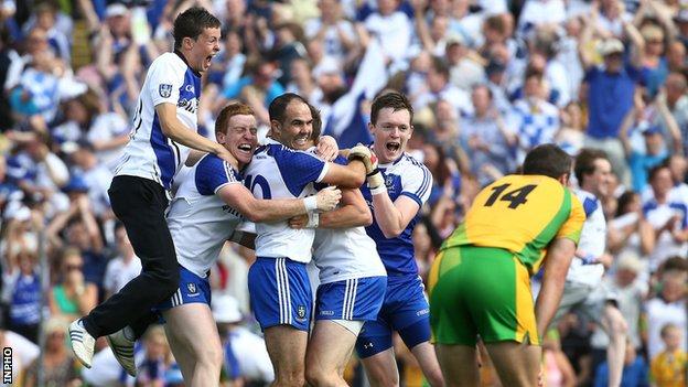 Monaghan celebrate beating Donegal