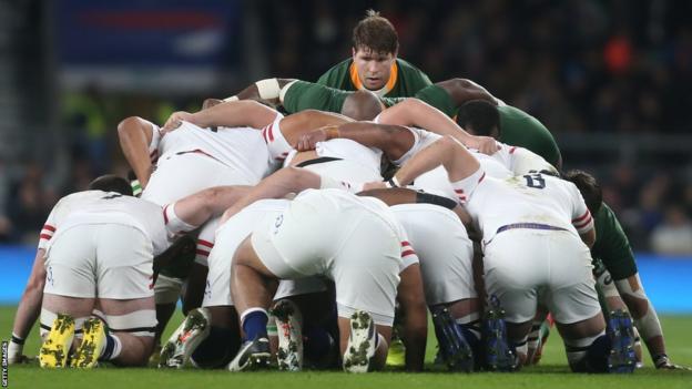 England v South Africa scrum