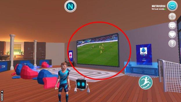 Image of Serie A game being watched in the metaverse
