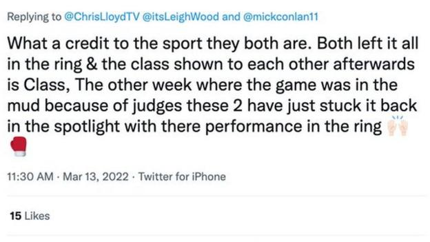 A fan writes praise for Leigh Wood and Michael Conlan after their fight