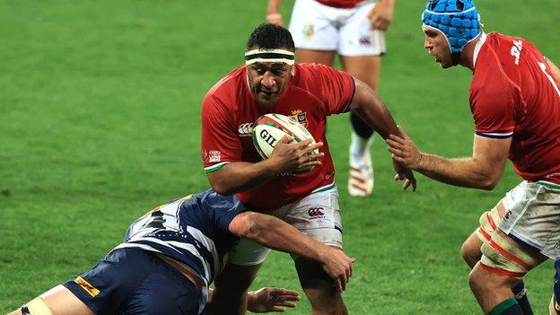Mako Vunipola in actions for the Lions against the Stormers