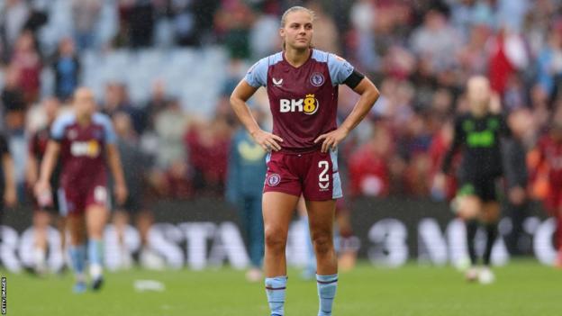 Sarah Mayling reacts at full-time to Aston Villa's defeat