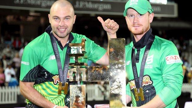 Southern Brave heroes Jake Lintott (left) and Alex Davies are signed up to be team-mates again next season at Edgbaston for the Bears