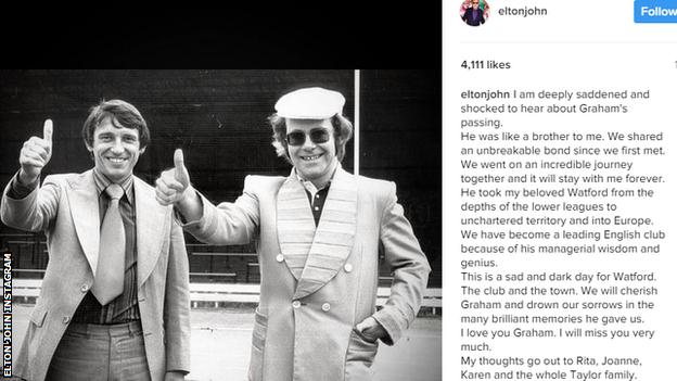 Elton John Instagram message