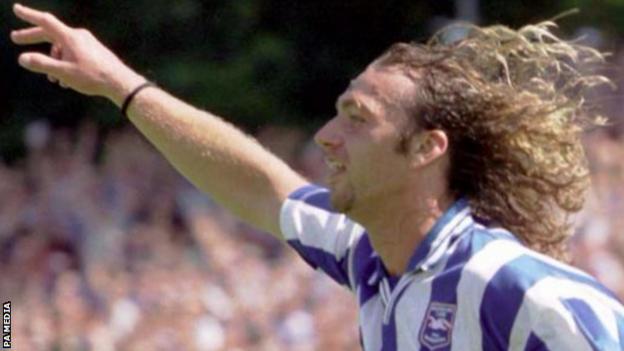 Darren Freeman celebrates scoring for Brighton & Hove Albion