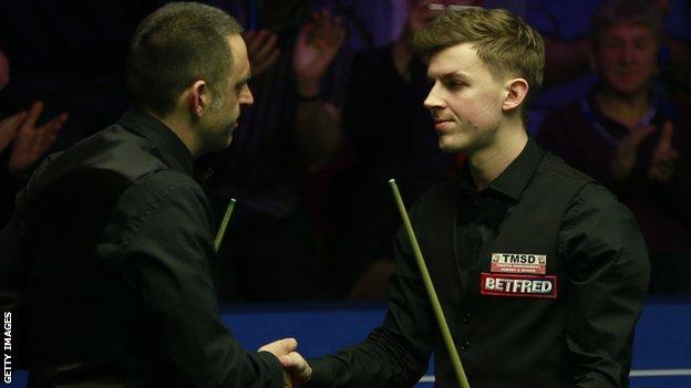 James Cahill's win over Ronnie O'Sullivan at The Crucible was his first in four meetings between the pair.