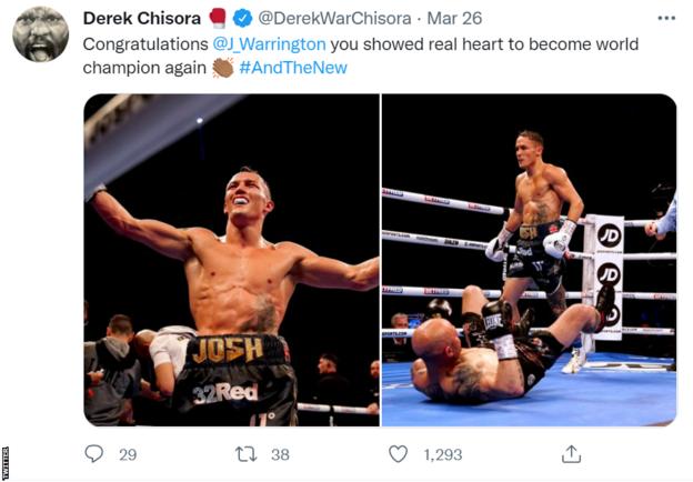 Derek Chisora tweet