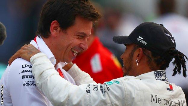 Toto Wolff and Lewis Hamilton