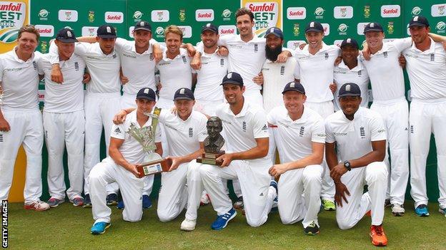 England with the Test series trophy