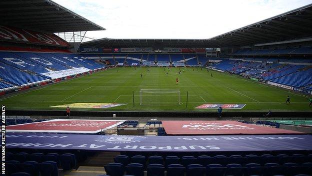 Empty Cardiff City Stadium