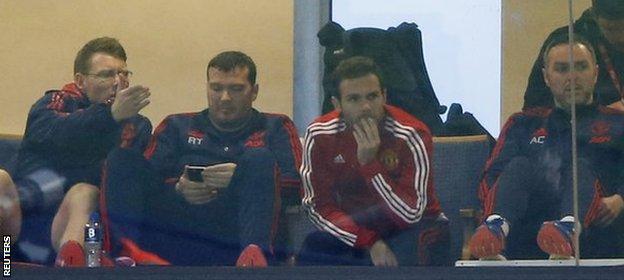 Mata watched the rest of the game from one of the boxes inside The Hawthorns