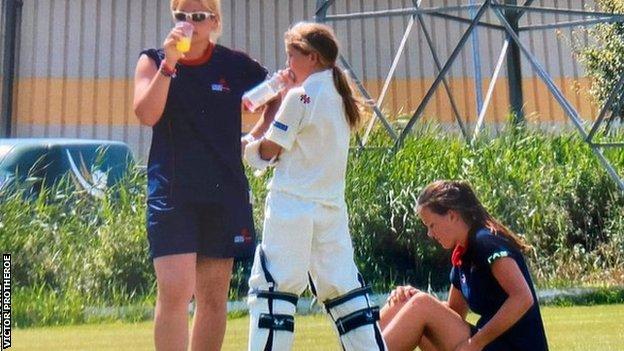 Claire Nicholas and Alex Griffiths - archive photo of one coaching the other
