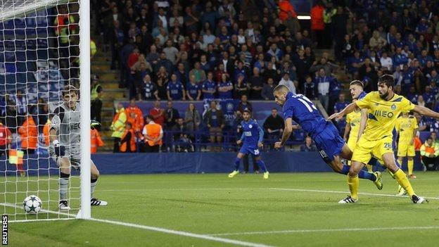 Islam Slimani scores for Leicester