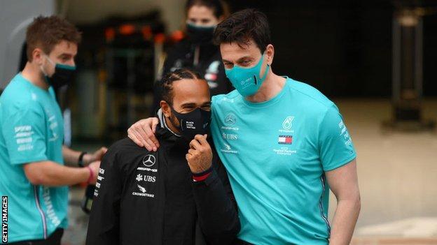 Toto Wolff and Lewis Hamilton