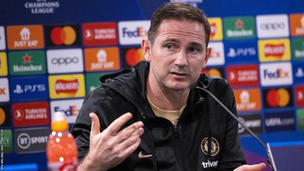 Frank Lampard speaking at a Chelsea news conference