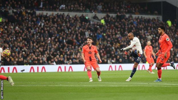 Lucas Moura scores for Tottenham against Norwich