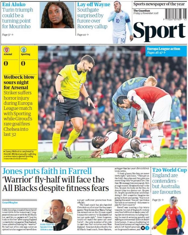 Guardian back page on Friday