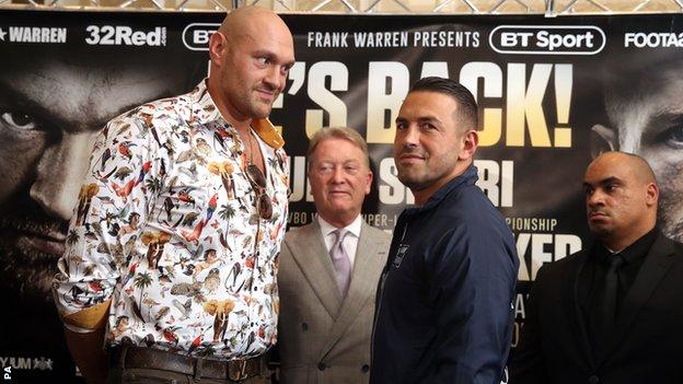 Fury (left) will hold a substantial size advantage over Seferi