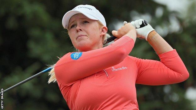 Meadow suffered back-nine woes in her two-over par 73