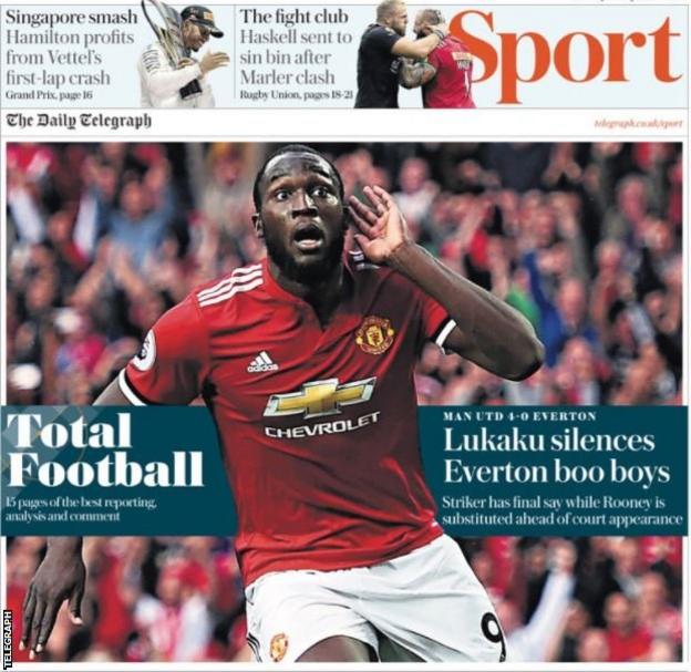 But the Telegraph run with Romelu Lukaku's performance against his former club