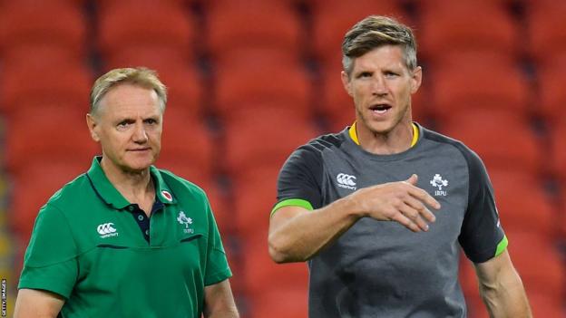 Joe Schmidt pictured with Simon Easterby in 2018