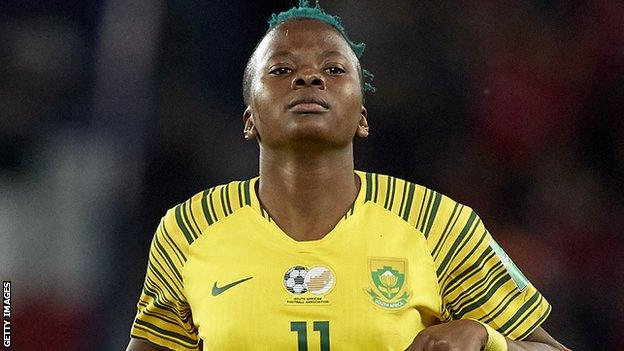 Thembi Kgatlana in action for South Africa