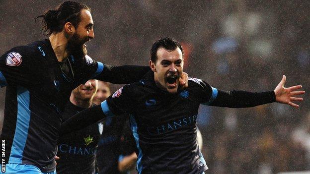 Ross Wallace (right) celebrates his first-half goal
