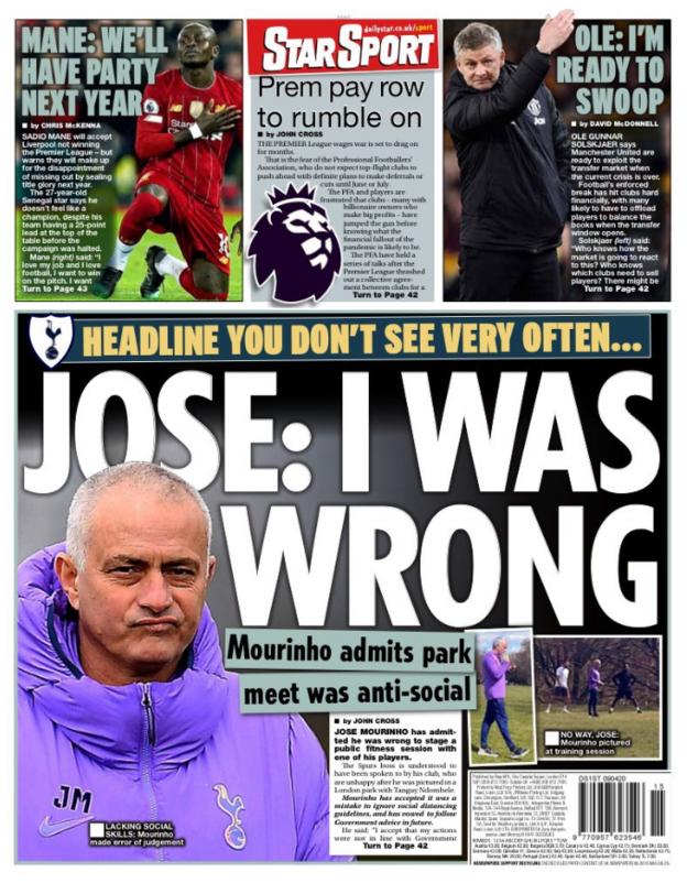 Thursday's back pages BBC Sport