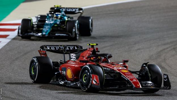 Carlos Sainz on track in Bahrain