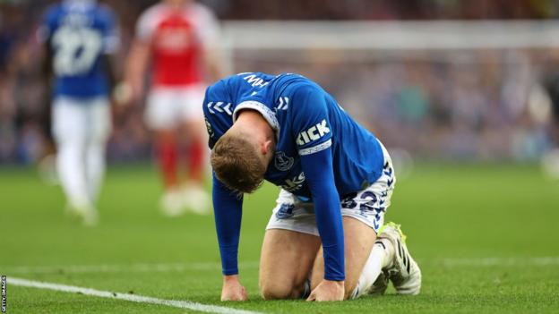 Everton's Jarrad Branthwaite after his football club's draw with Arsenal