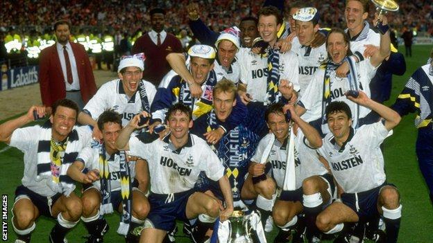 Tottenham win the FA Cup in 1991