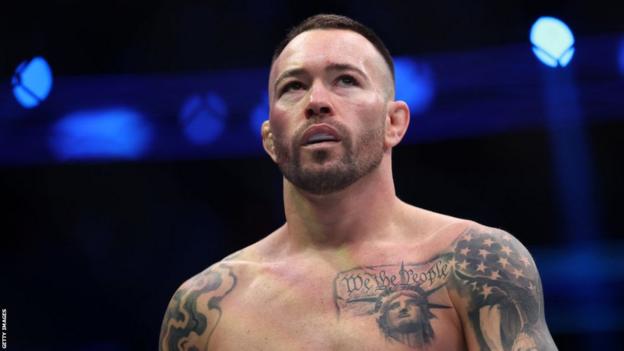 Colby Covington in action against Leon Edwards at UFC 296