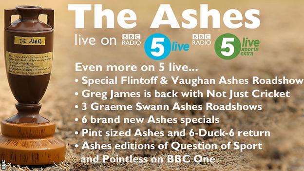 Additional Ashes coverage on 5 live