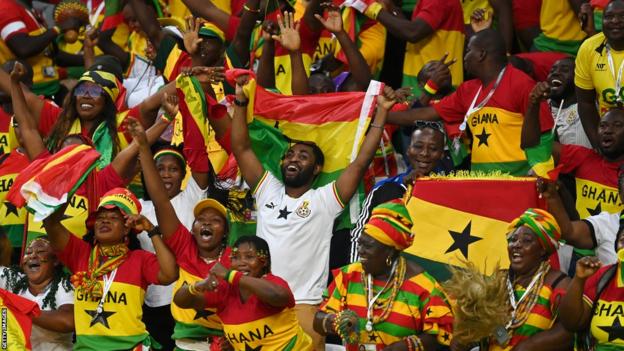 Ghana fans celebrate against South Korea