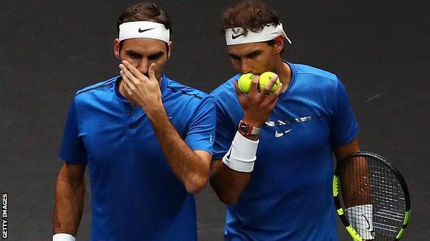 banco Cambio Línea de metal Laver Cup 2017: Roger Federer & Rafael Nadal win first doubles match - BBC  Sport