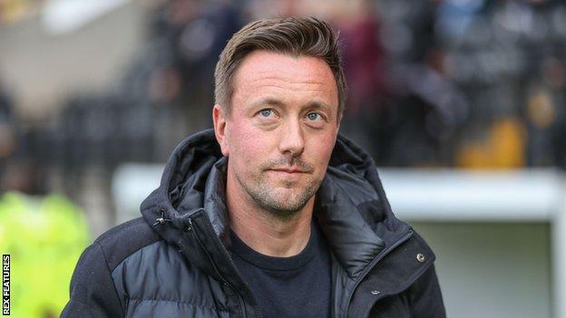 Notts County manager Ian Burchnall during the team's play-off semi-final with Grimsby Town